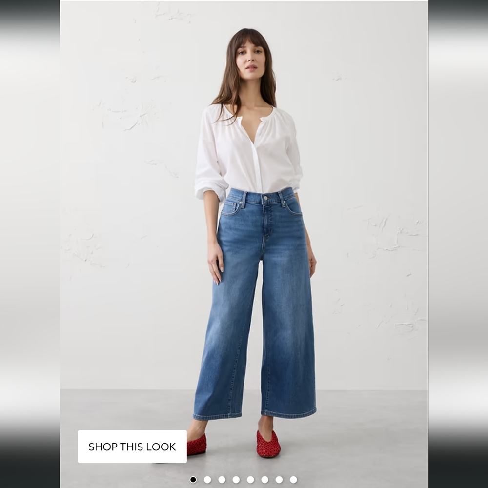 Banana Republic High Rise Wide Leg Crop Jean Size 26